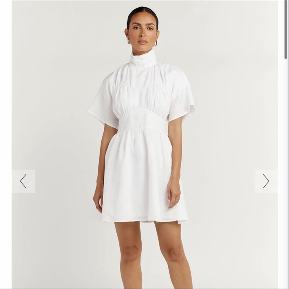 dissh white linen dress